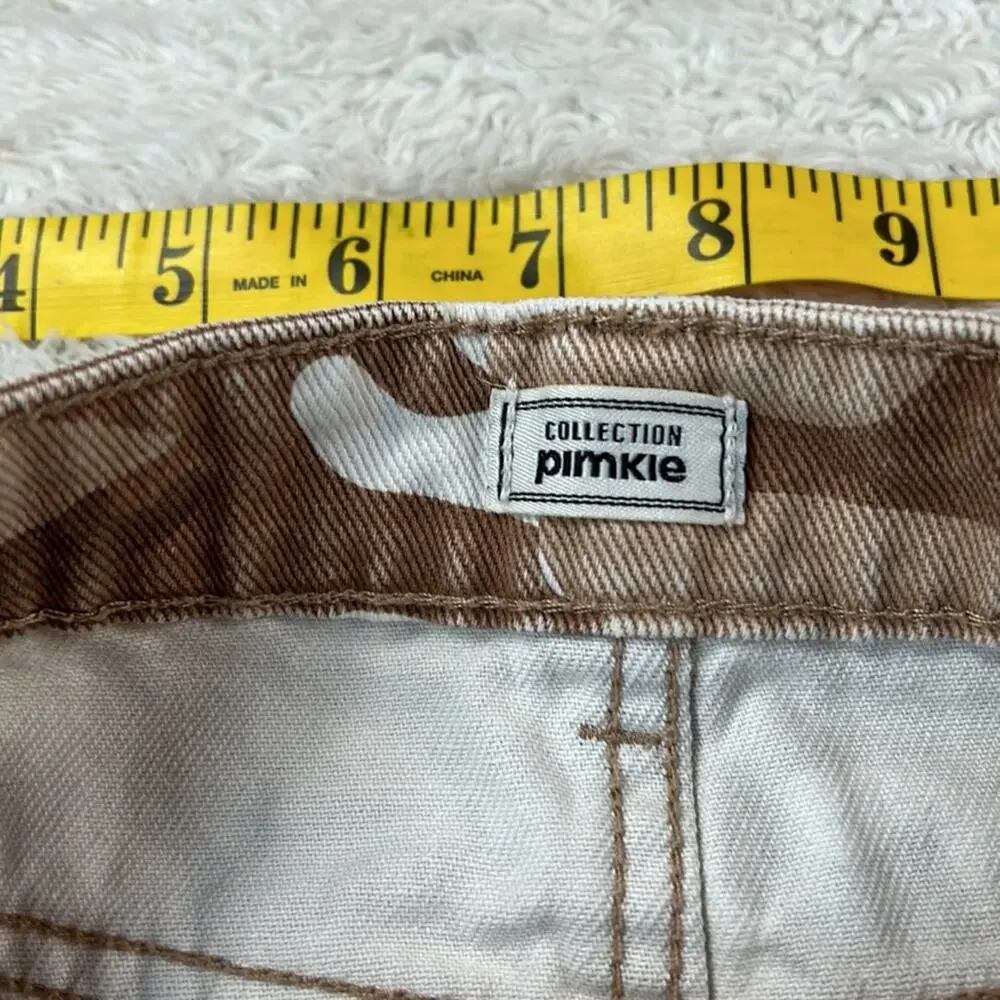 Pimkie collection tan corduroy button down denim mini skirt, 40 or‎ small